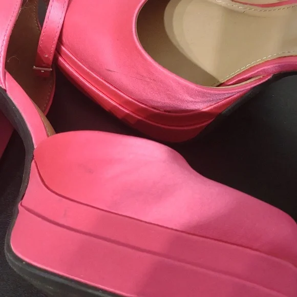 Pink Chunky Retro Block Platform Heels Size 6 - Picture 13 of 13